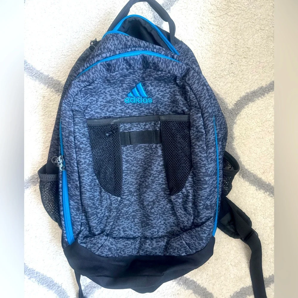 Adidas grey/blue sports soccer school backpack